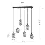 EMIBIG ASTRAL 6 BL GRAFIT Fekete Beltéri Függőlámpa E14 IP20 EB-1266-6