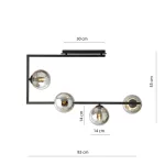 EMIBIG SOMA 4 BL GRAFIT Fekete Beltéri Mennyezeti lámpa E14 IP20 EB-1290-4