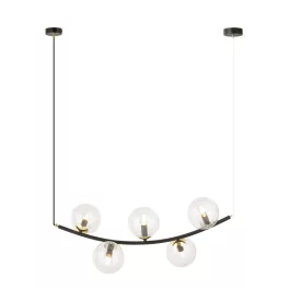   EMIBIG RITZ 5 BL TRANSPARENT Fekete Beltéri Függőlámpa E14 IP20 EB-1296-5