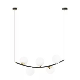   EMIBIG RITZ 5 BL OPAL Fekete Beltéri Függőlámpa E14 IP20 EB-1298-5