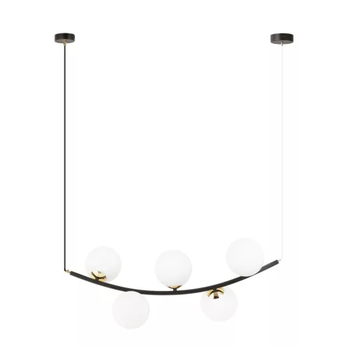 EMIBIG RITZ 5 BL OPAL Fekete Beltéri Függőlámpa E14 IP20 EB-1298-5