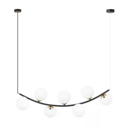   EMIBIG RITZ 7 BL OPAL Fekete Beltéri Függőlámpa E14 IP20 EB-1298-7