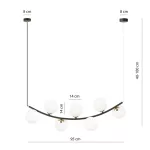 EMIBIG RITZ 7 BL OPAL Fekete Beltéri Függőlámpa E14 IP20 EB-1298-7