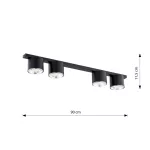 EMIBIG NANO 3 BLACK Fekete Beltéri Mennyezeti lámpa GU10 AR 111 IP20 EB-1310-3