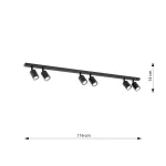 EMIBIG FLASH 6 BLACK Fekete Beltéri Mennyezeti lámpa GU10 IP20 EB-1312-6