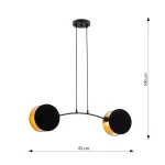 EMIBIG MOTIF 2 BLACK/GOLD Fekete Beltéri Függőlámpa E27 IP20 EB-1325-2