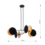 EMIBIG MOTIF 4 BLACK/GOLD Fekete Beltéri Függőlámpa E27 IP20 EB-1325-4