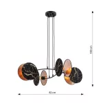 EMIBIG MOTIF 4 MARBEL Fekete Beltéri Függőlámpa E27 IP20 EB-1327-4