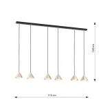 EMIBIG ELIT 6 BL GOLD Fekete Beltéri Függőlámpa GX53 IP20 EB-1329-6