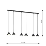 EMIBIG ELIT 6 BLACK Fekete Beltéri Függőlámpa GX53 IP20 EB-1330-6