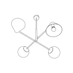 EMIBIG HERMES 4 BLACK Fekete Beltéri Csillár E14 IP20 EB-1347-4