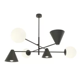   EMIBIG HERMES 6 BLACK Fekete Beltéri Csillár E14 IP20 EB-1347-6