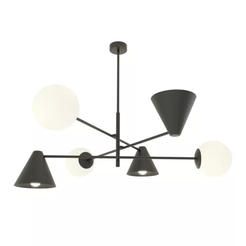 EMIBIG HERMES 6 BLACK Fekete Beltéri Csillár E14 IP20 EB-1347-6