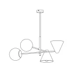 EMIBIG HERMES 4 WHITE Fehér Beltéri Csillár E14 IP20 EB-1348-4
