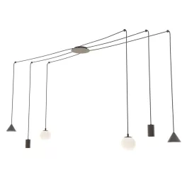   EMIBIG FUJI 6 BLACK Fekete Beltéri Függőlámpa E14, GU10, GX53 IP20 EB-1349-6