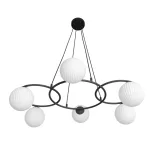 EMIBIG LIBRA 6 BL OPAL Fekete Beltéri Függőlámpa E14 IP20 EB-1379-6