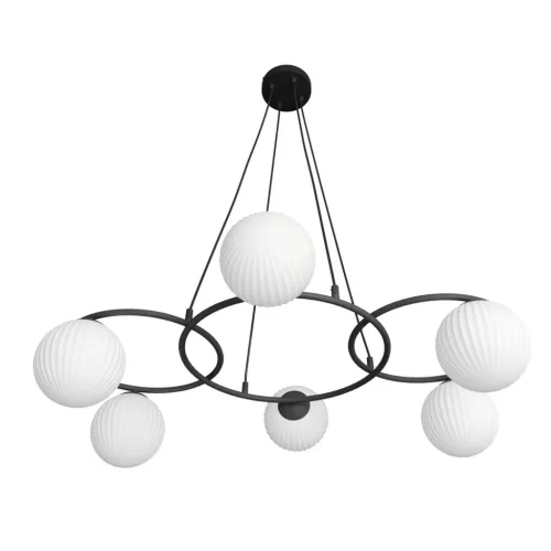 EMIBIG LIBRA 6 BL OPAL Fekete Beltéri Függőlámpa E14 IP20 EB-1379-6