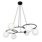 EMIBIG LIBRA 6 BL OPAL Fekete Beltéri Függőlámpa E14 IP20 EB-1379-6