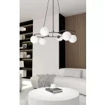 EMIBIG LIBRA 6 BL OPAL Fekete Beltéri Függőlámpa E14 IP20 EB-1379-6