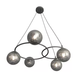  EMIBIG LIBRA 5 BL GRAFIT Fekete Beltéri Függőlámpa E14 IP20 EB-1380-5