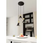 EMIBIG ROSA 3 BL PREM Fekete Beltéri Függőlámpa E27 IP20 EB-1388-3PREM