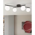 EMIBIG OPUS 4 BL OPAL Fekete Beltéri Mennyezeti lámpa E14 IP20 EB-1390-4