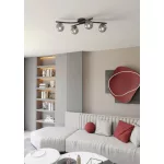 EMIBIG OPUS 4 BL GRAFIT Fekete Beltéri Mennyezeti lámpa E14 IP20 EB-1391-4
