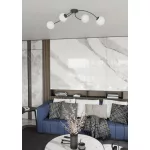 EMIBIG VIBRA 4 BL OPAL Fekete Beltéri Mennyezeti lámpa E14 IP20 EB-1398-4