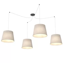   EMIBIG ASCOT 4 BEIGE Fekete Beltéri Függőlámpa E27 IP20 EB-1423-4