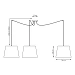 EMIBIG ASCOT 3 GRAY Fekete Beltéri Függőlámpa E27 IP20 EB-1424-3