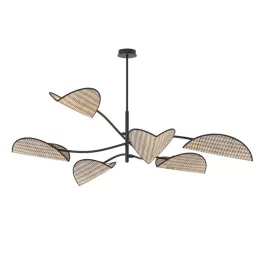  EMIBIG LOTUS 6 BL NATURAL Fekete Beltéri Mennyezeti lámpa E14 IP20 EB-1463-6