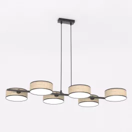   EMIBIG DRUMZ 6 RATTAN Barna Beltéri Függőlámpa E14 IP20 EB-1565-6