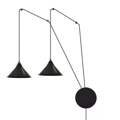 EMIBIG ABRAMO 2 BLACK Fekete Beltéri Függőlámpa E27 IP20 EB-160-2