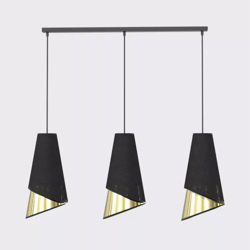 EMIBIG MODA 3 BL GOLD Fekete Beltéri Függőlámpa E27 IP20 EB-1617-3