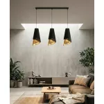 EMIBIG MODA 3 BL GOLD Fekete Beltéri Függőlámpa E27 IP20 EB-1617-3