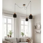 EMIBIG KRU 3 BLACK Fekete Beltéri Függőlámpa E27 IP20 EB-1626-3