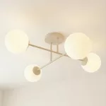 EMIBIG ROMA 4 MOKKA OPAL Bézs Beltéri Mennyezeti lámpa E14 IP20 EB-1635-4