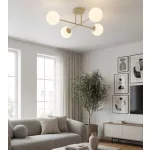 EMIBIG ROMA 4 MOKKA OPAL Bézs Beltéri Mennyezeti lámpa E14 IP20 EB-1635-4
