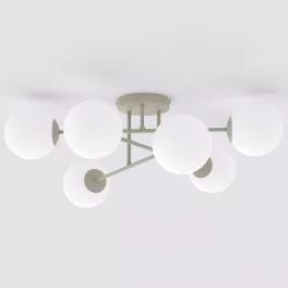   EMIBIG ROMA 6 MOKKA OPAL Bézs Beltéri Mennyezeti lámpa E14 IP20 EB-1635-6