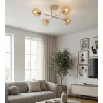 EMIBIG ROMA 4 MOKKA AMBER Bézs Beltéri Mennyezeti lámpa E14 IP20 EB-1636-4