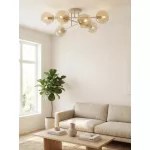 EMIBIG ROMA 6 MOKKA AMBER Bézs Beltéri Mennyezeti lámpa E14 IP20 EB-1636-6