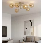 EMIBIG ROMA 6 MOKKA AMBER Bézs Beltéri Mennyezeti lámpa E14 IP20 EB-1636-6