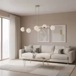 EMIBIG MAGNUS 6 MOKKA OPAL Bézs Beltéri Függőlámpa E14 IP20 EB-1640-6