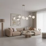 EMIBIG MAGNUS 8 MOKKA OPAL Bézs Beltéri Függőlámpa E14 IP20 EB-1640-8