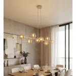 EMIBIG MAGNUS 8 MOKKA AMBER Bézs Beltéri Függőlámpa E14 IP20 EB-1641-8