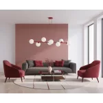 EMIBIG MAGNUS 8 BURGUNDY OPAL Bordó Beltéri Függőlámpa E14 IP20 EB-1644-8