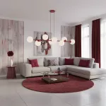 EMIBIG MAGNUS 8 BURGUNDY OPAL Bordó Beltéri Függőlámpa E14 IP20 EB-1644-8