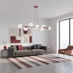 EMIBIG MAGNUS 8 BURGUNDY OPAL Bordó Beltéri Függőlámpa E14 IP20 EB-1644-8