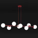 EMIBIG MAGNUS 8 BURGUNDY OPAL Bordó Beltéri Függőlámpa E14 IP20 EB-1644-8