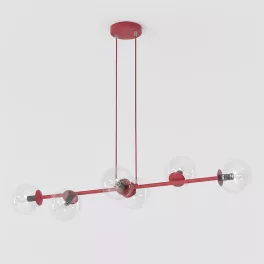   EMIBIG MAGNUS 6 BURGUNDY TRANSPARENT Bordó Beltéri Függőlámpa E14 IP20 EB-1645-6